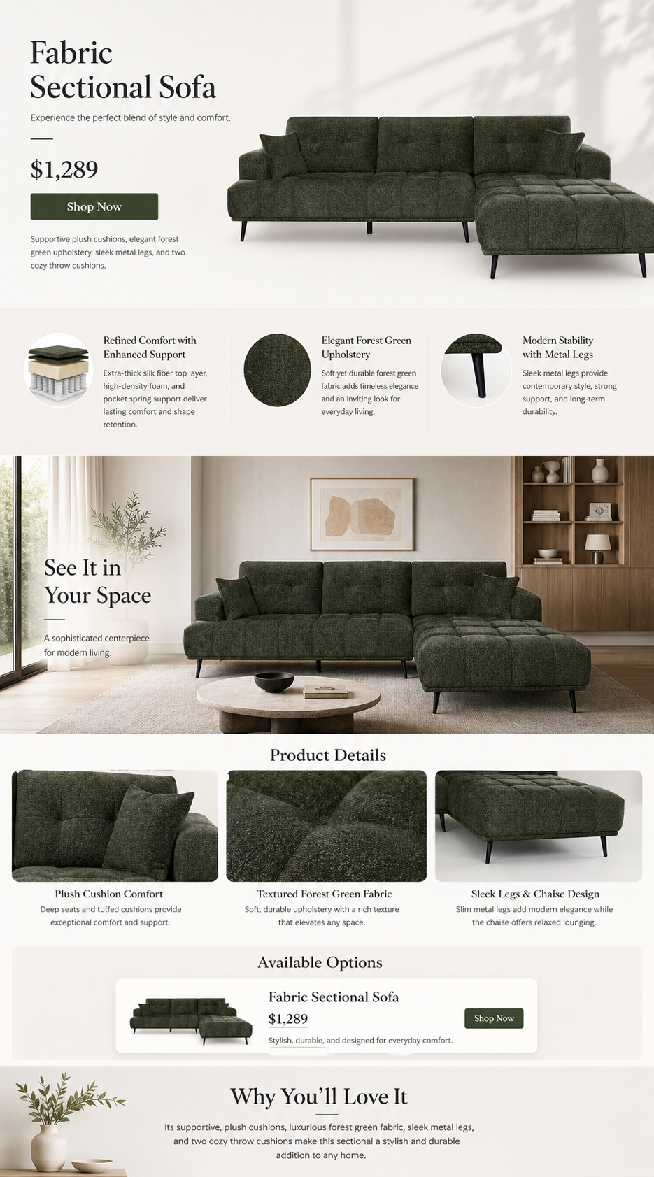 Complete sectional sofa product presentation created from a single product image